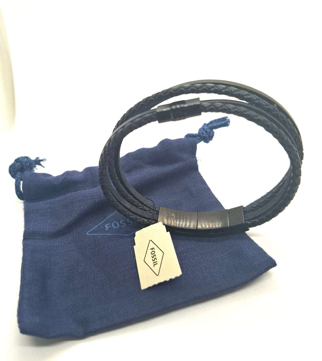 Lederen armband van Fossil