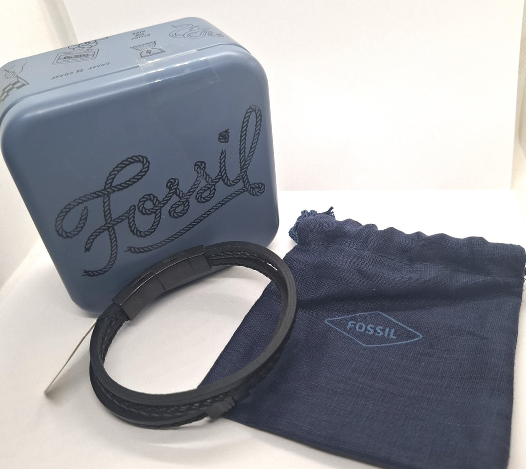 Lederen armband van Fossil