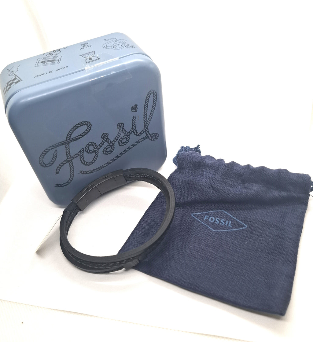 Lederen armband van Fossil