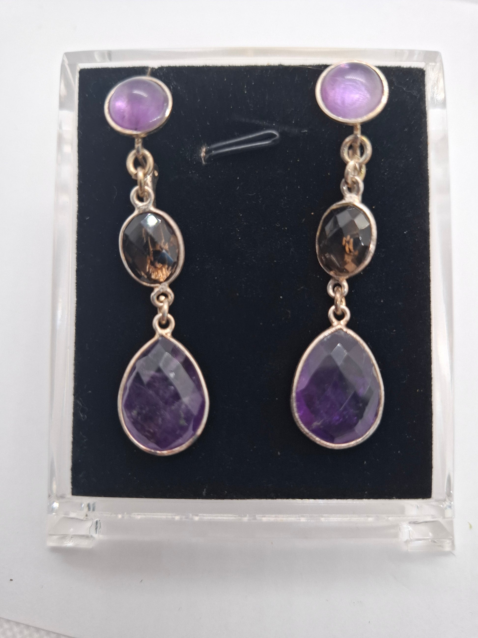 Damesoorbellen met Amethist