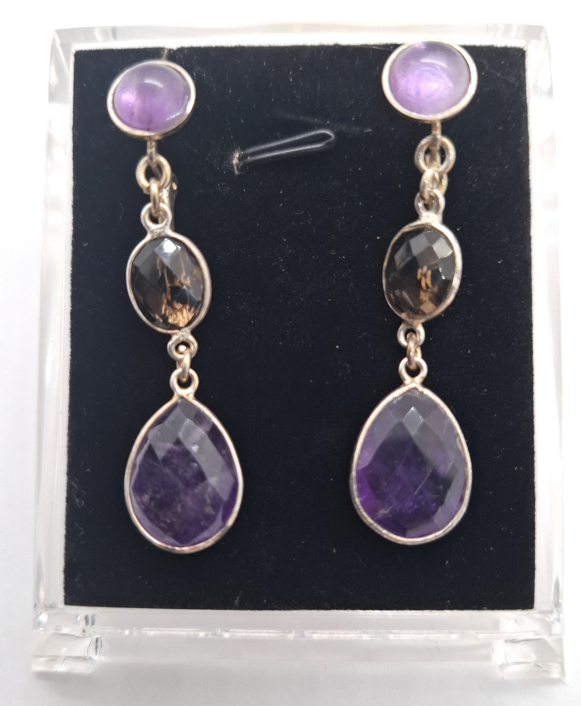 Damesoorbellen met Amethist