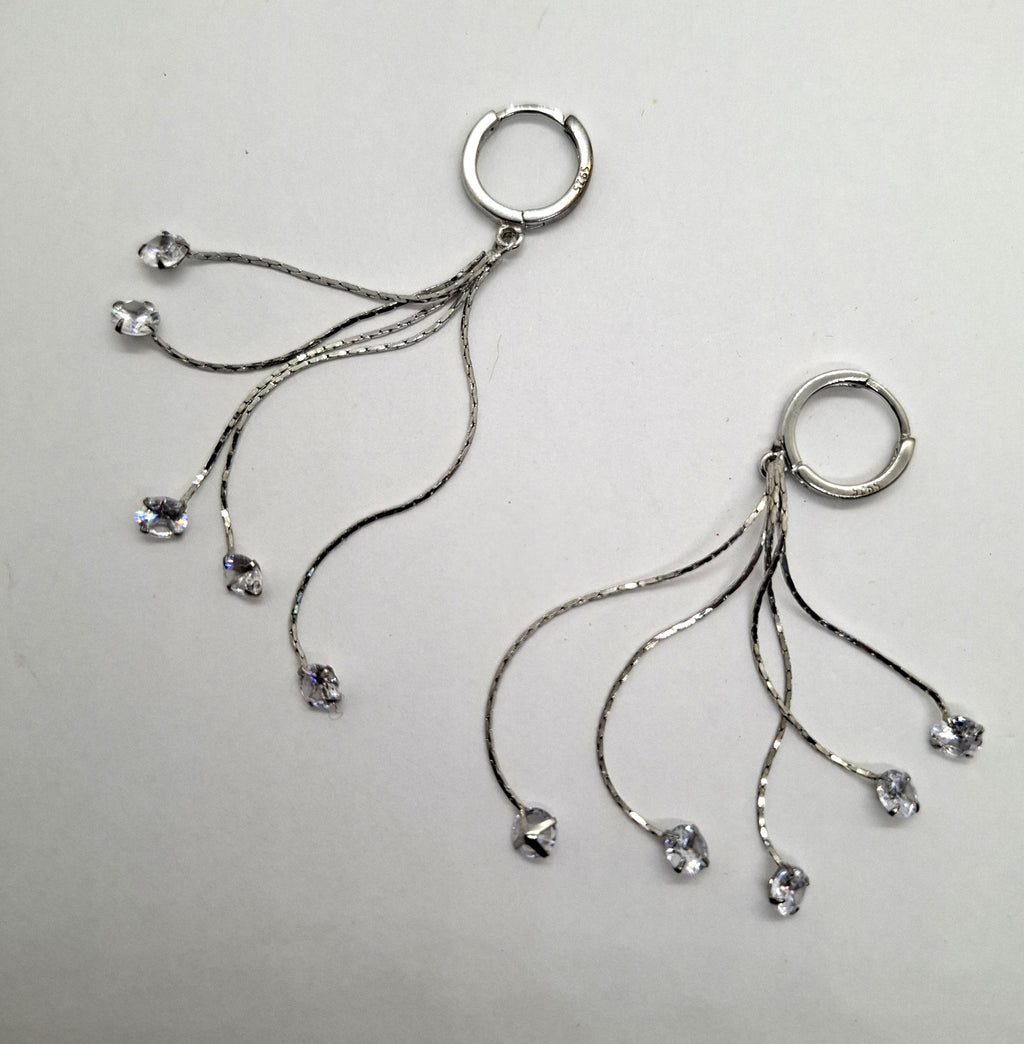 Zilveren hangoorbellen