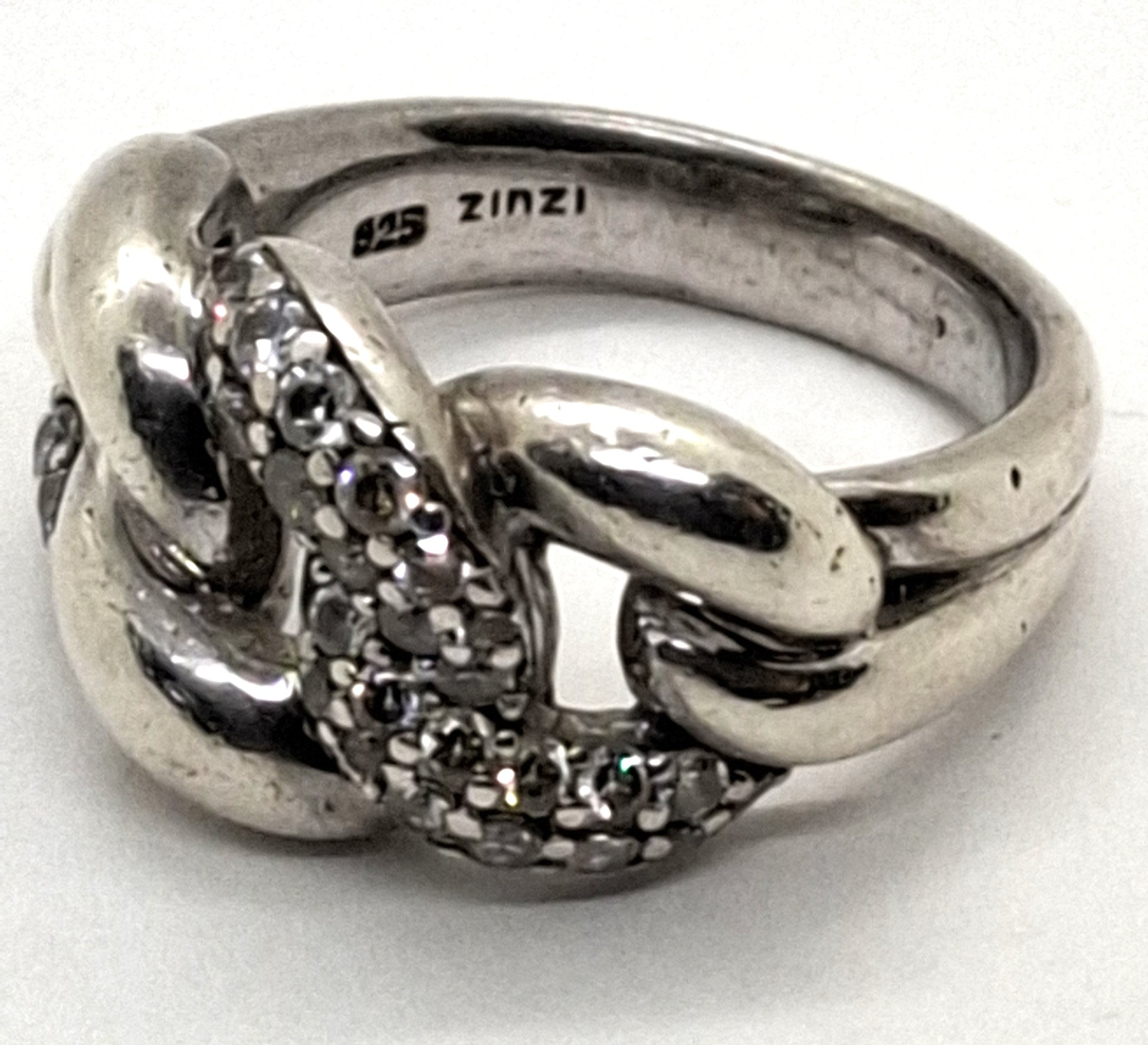 ZINZI 925 Sterling Zilveren Ring met Zirkonia
