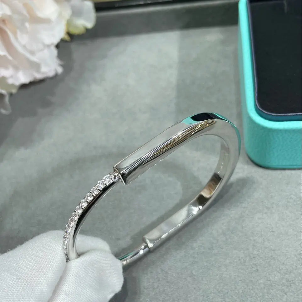 Color Separation Electroplating Half Diamond Bracelet