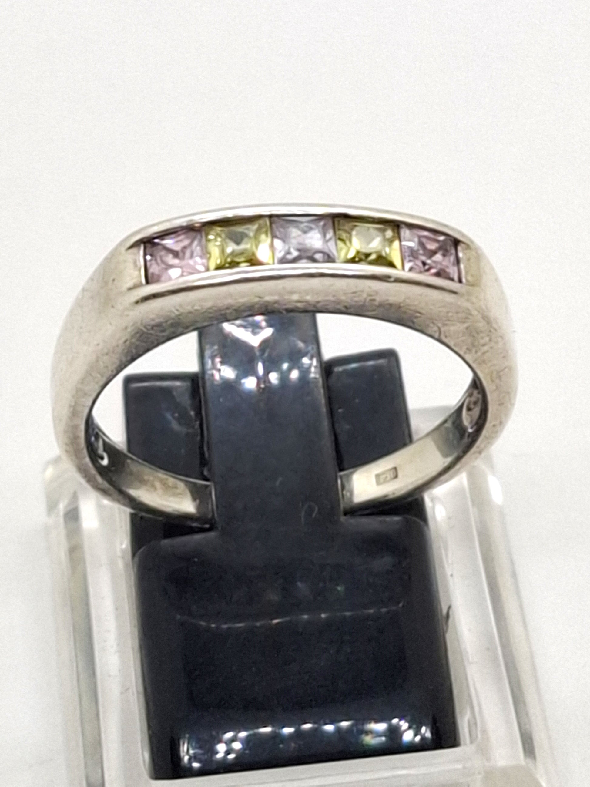 925 Sterling Zilveren Ring met Multicolor Edelstenen