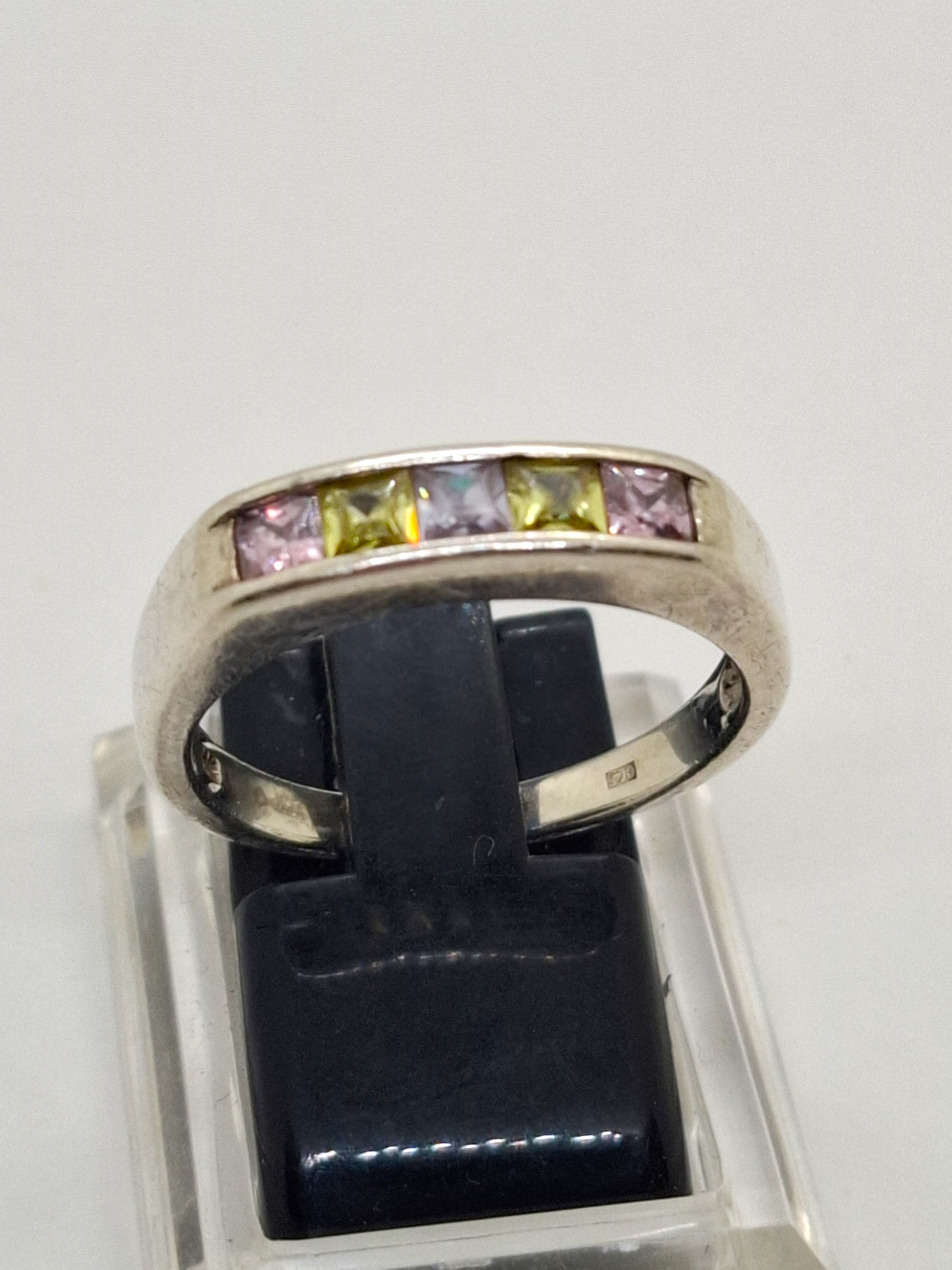 925 Sterling Zilveren Ring met Multicolor Edelstenen