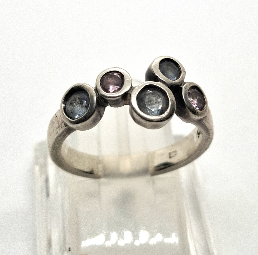 925 Sterling Zilveren Ring met Multicolor Edelstenen