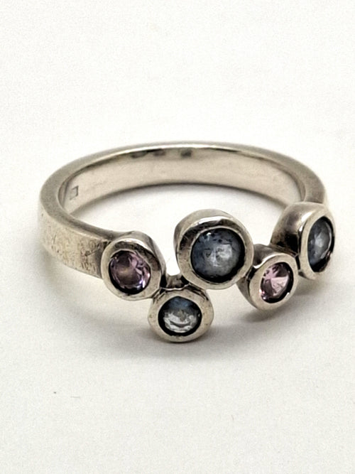 925 Sterling Zilveren Ring met Multicolor Edelstenen