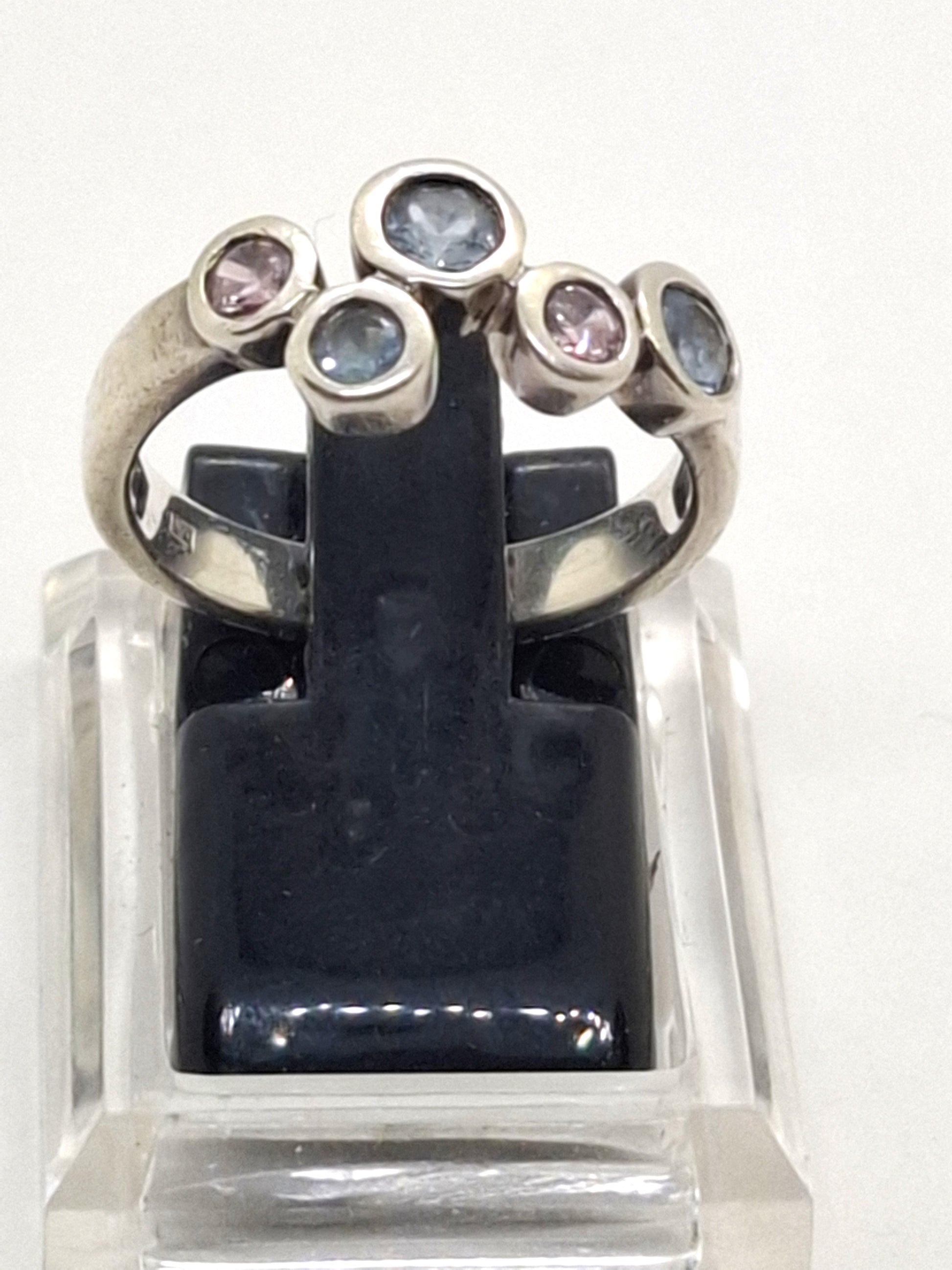 925 Sterling Zilveren Ring met Multicolor Edelstenen