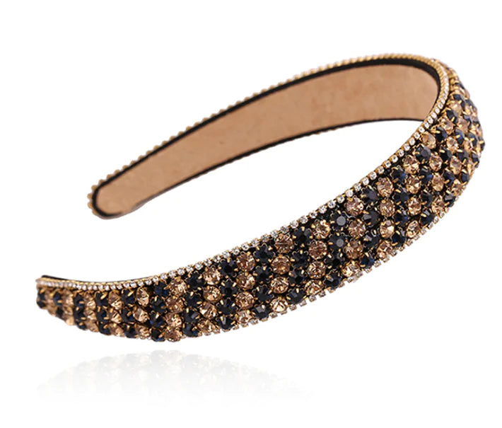 Luxury Rhinestone Hairband with Wide Headband Design