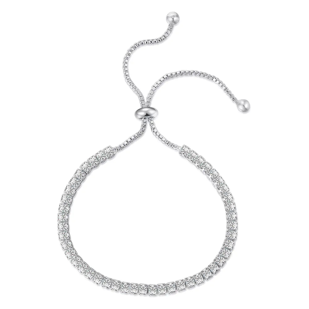 Simple Single Row Diamond Bracelet for Women