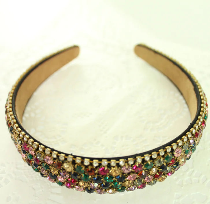 Luxury Rhinestone Hairband with Wide Headband Design