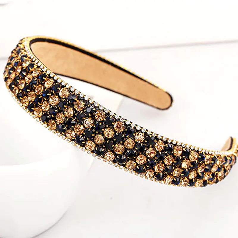Luxury Rhinestone Hairband with Wide Headband Design