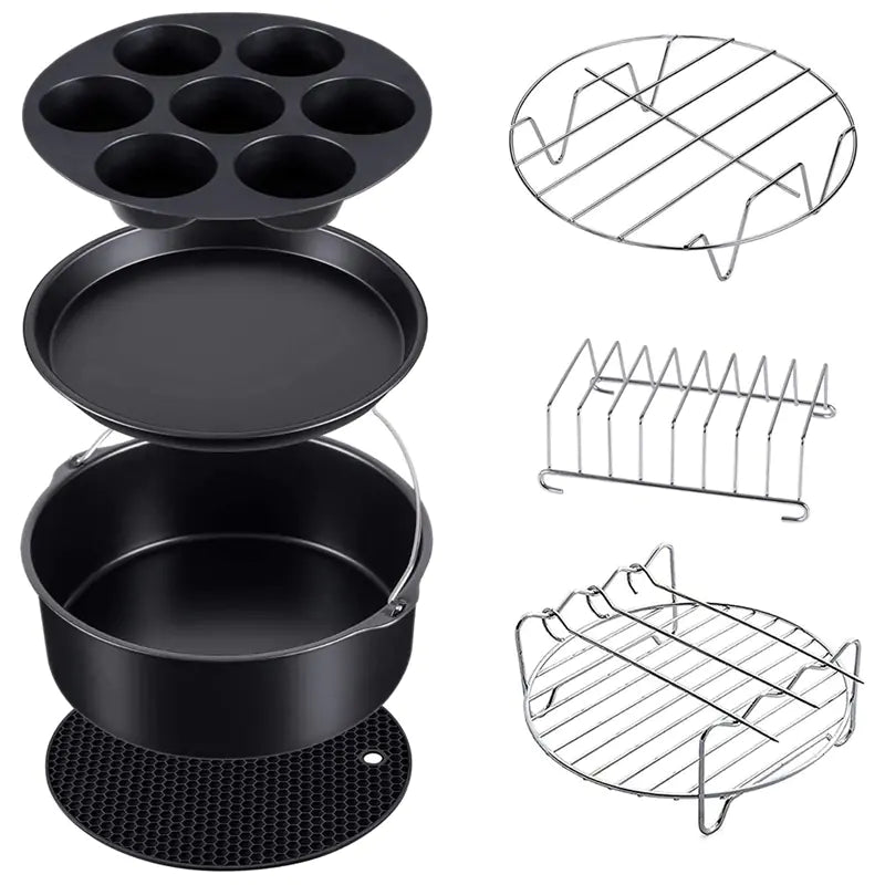 7-Piece Silicone Grill Accessories for Air Fryers