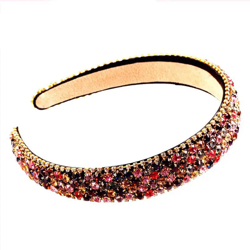 Luxury Rhinestone Hairband with Wide Headband Design