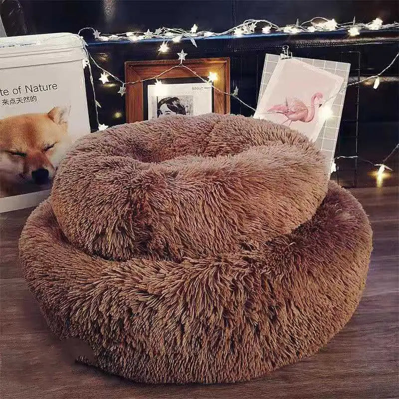 Thick Plush Round Pet Bed for Deep Sleep (Dog & Cat)
