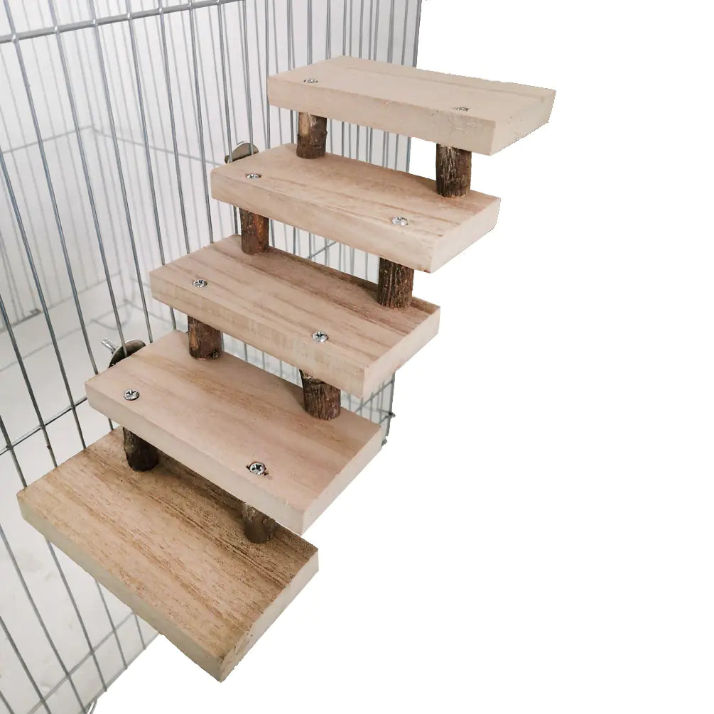 Hamster Jumping Board, Wooden Pet Ladder Toy for Parrots