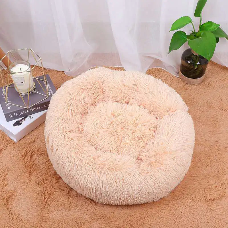 Thick Plush Round Pet Bed for Deep Sleep (Dog & Cat)