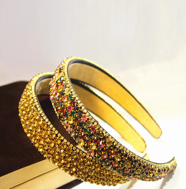 Luxury Rhinestone Hairband with Wide Headband Design