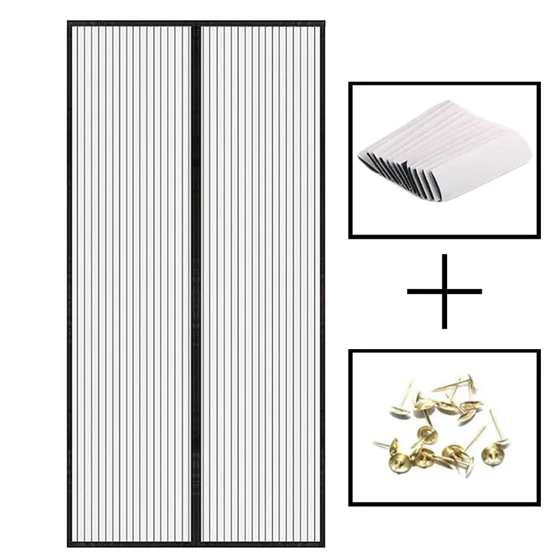 Magnetic Soft Mesh Door Curtain with Embroidery Design