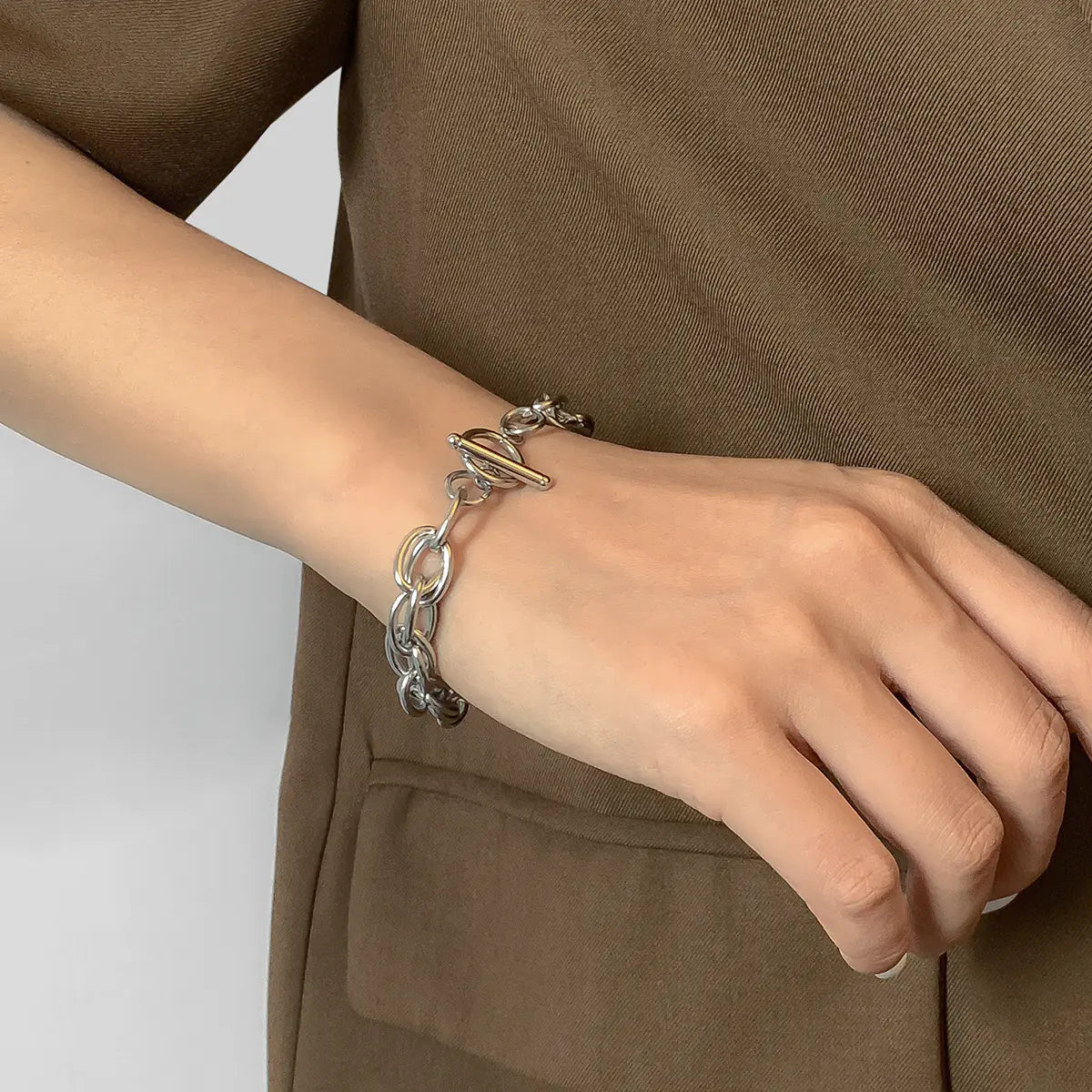 Creative Titanium Steel OT Buckle Bracelet for Women