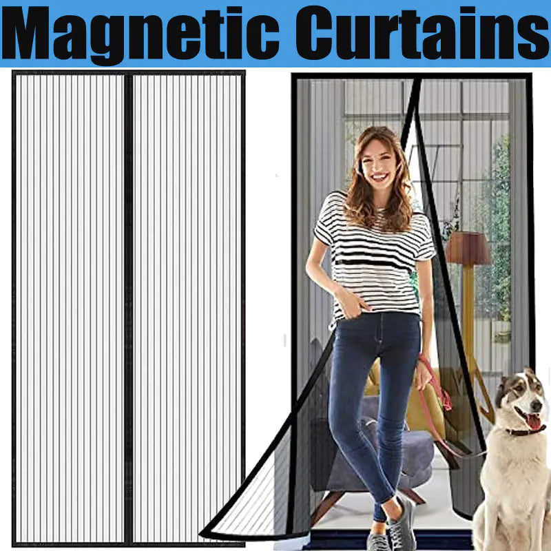 Magnetic Soft Mesh Door Curtain with Embroidery Design