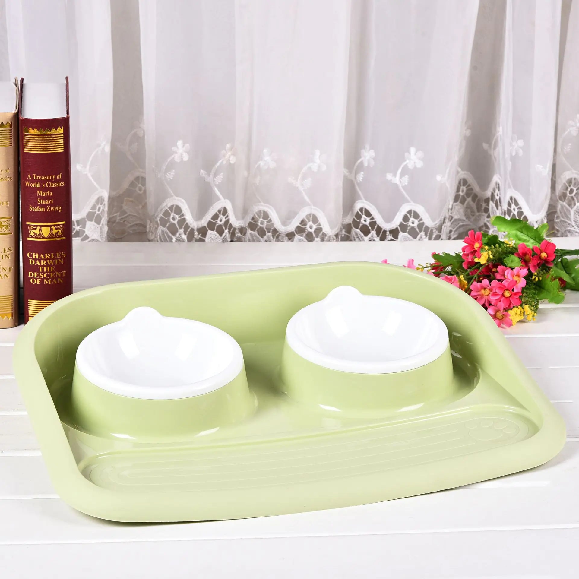 Creative Cute Non-Slip Double Pet Bowl for Dogs