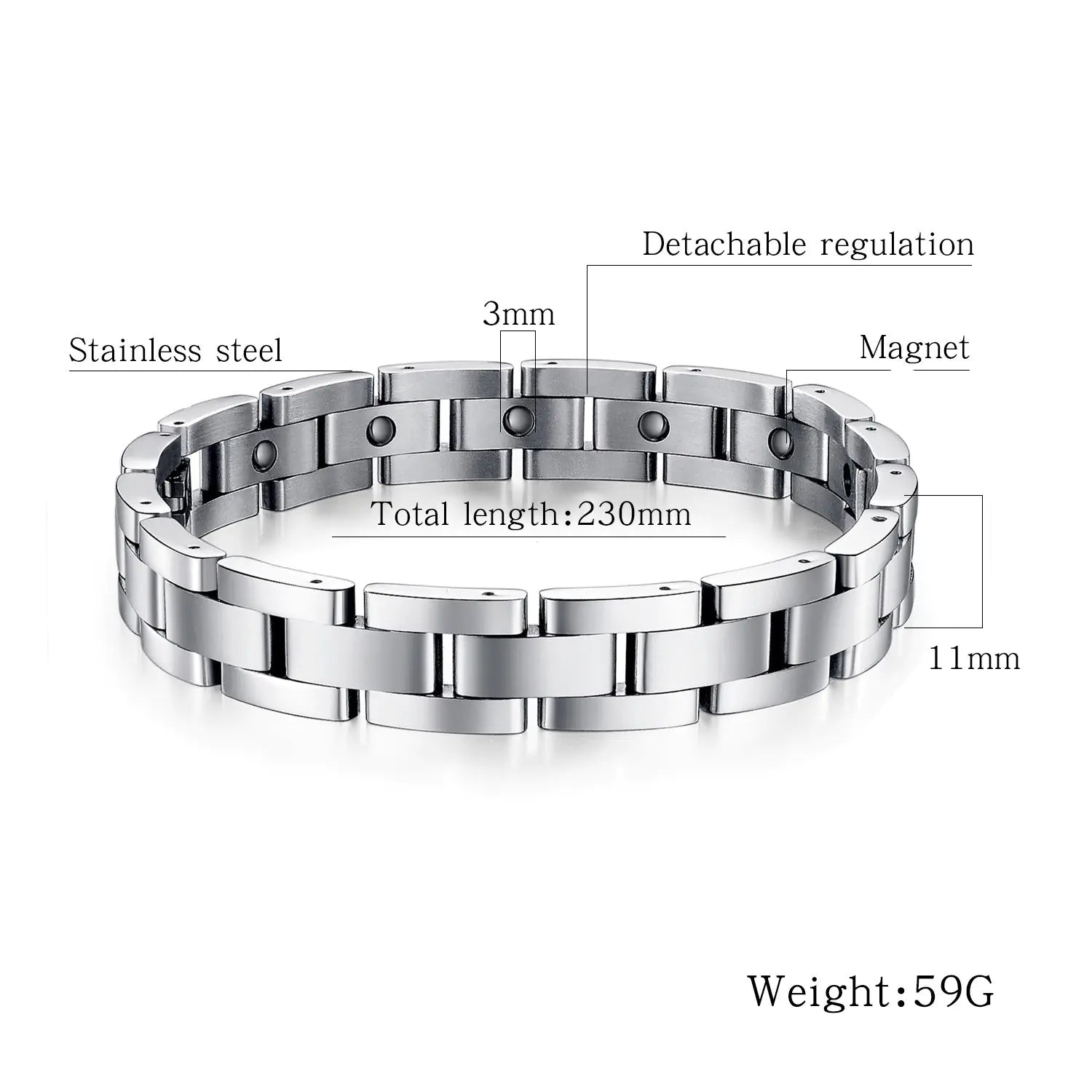 Classic Men's Titanium Steel Health Bracelet