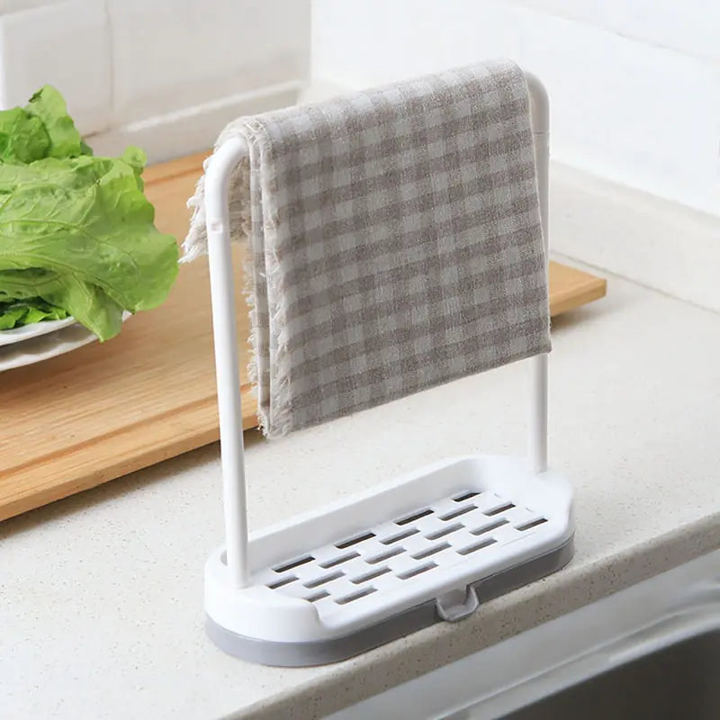 Kitchen Counter Storage Rack for Dish Towels and Cloths