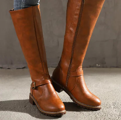 Men's Casual Fashion Mid-Tube Flat-Bottomed Wedge Boots