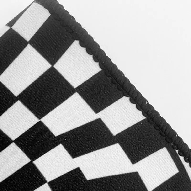 Black and White Checkered 3D Illusion Area Rug
