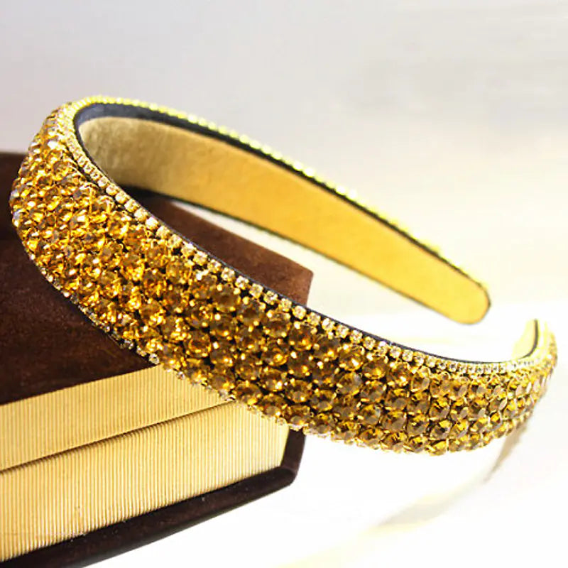 Luxury Rhinestone Hairband with Wide Headband Design
