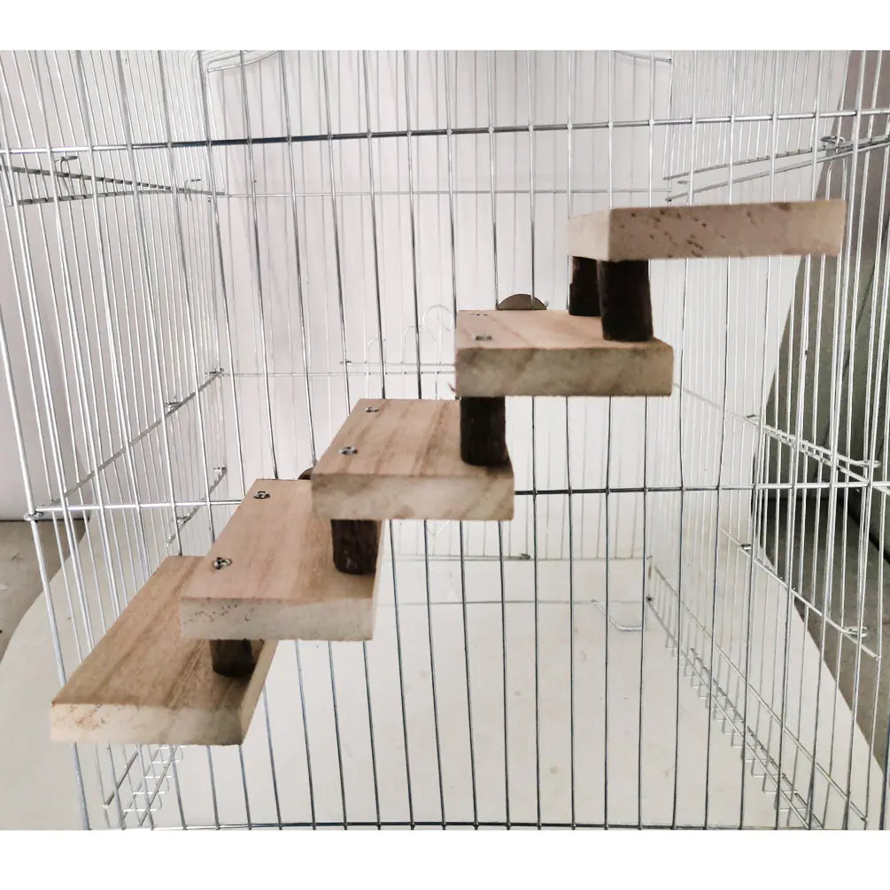 Hamster Jumping Board, Wooden Pet Ladder Toy for Parrots