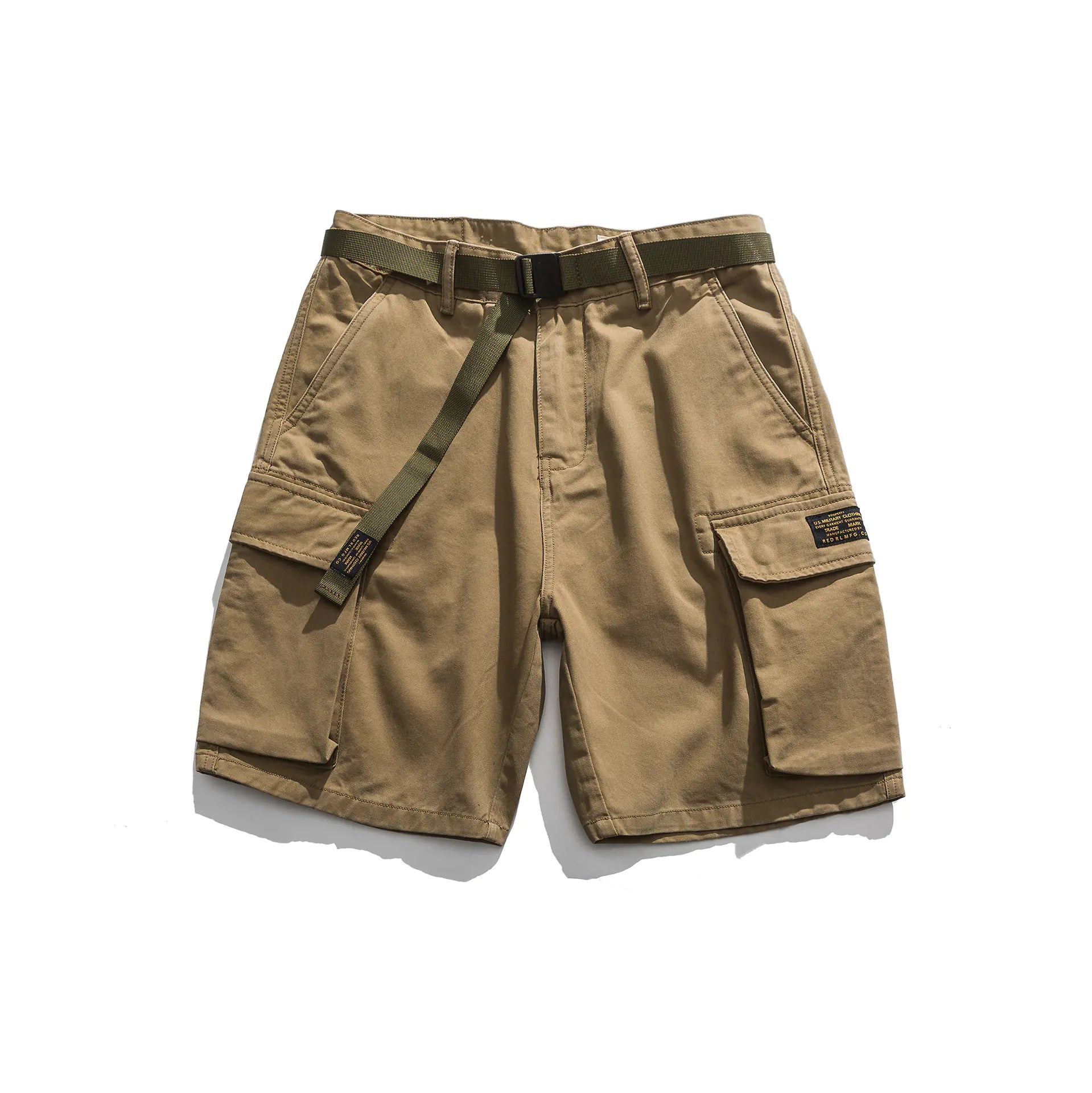 Multi-Pocket Khaki Army Green Work Shorts