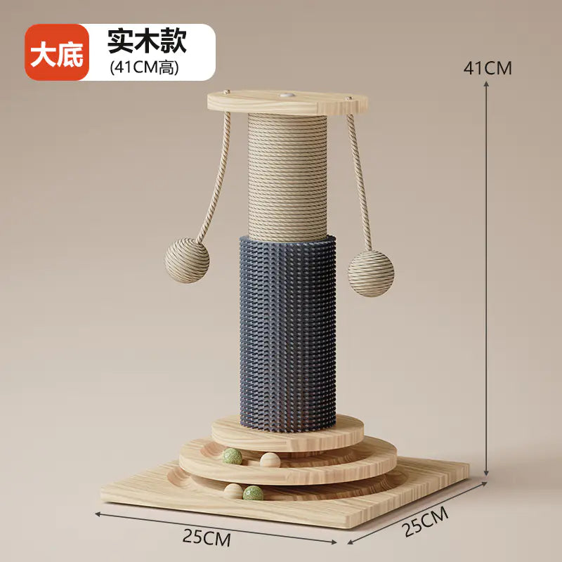 Cat Scratching Post with Durable Sisal and Toy Combo