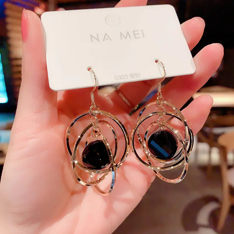 European and American Stylish Temperament Zircon Earrings